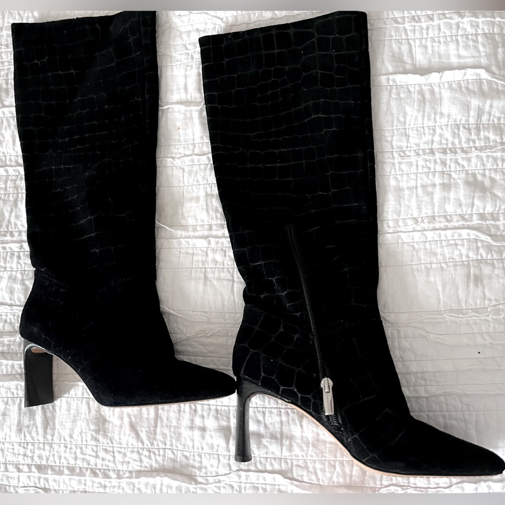 Vince camuto black suede leather height boots size 7
